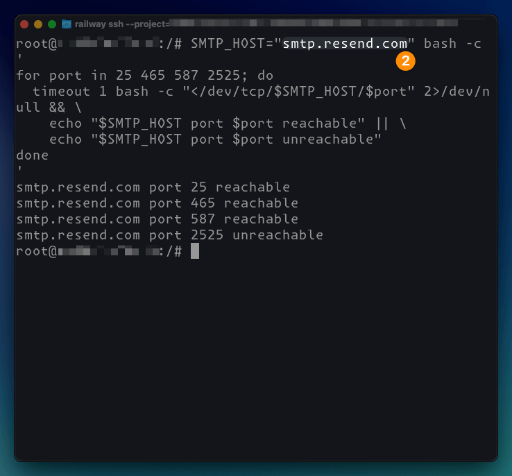 Screenshot of executing debug command