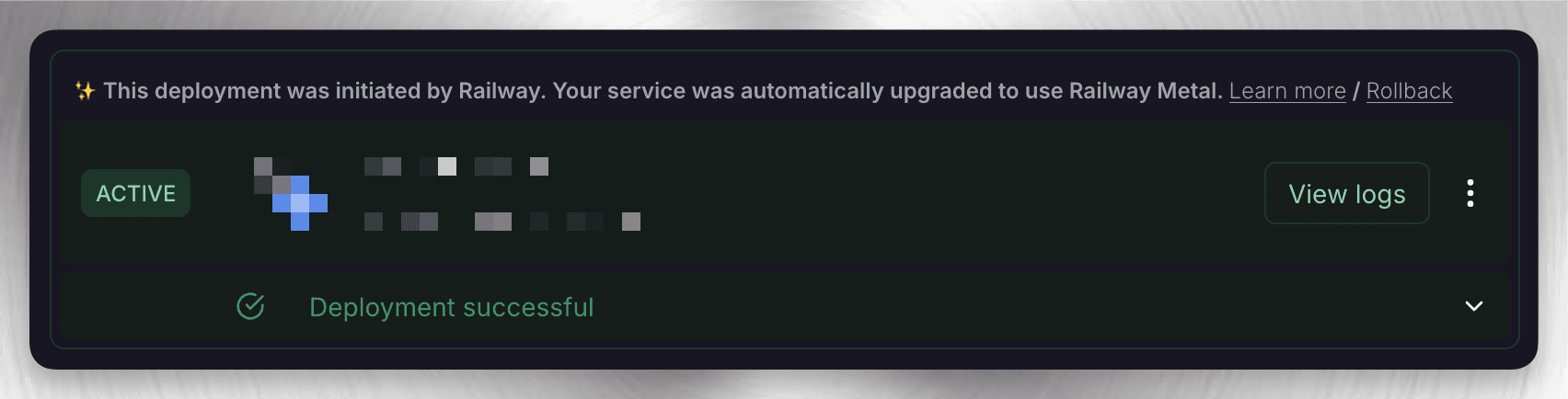 Automatic upgrade banner