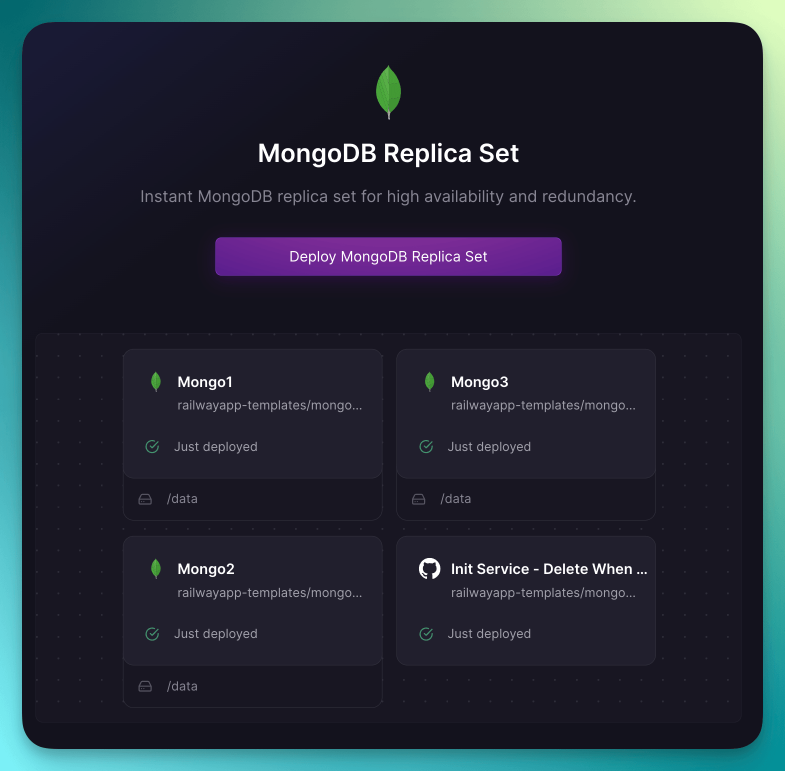 Deploy MongoDB | Railway Docs