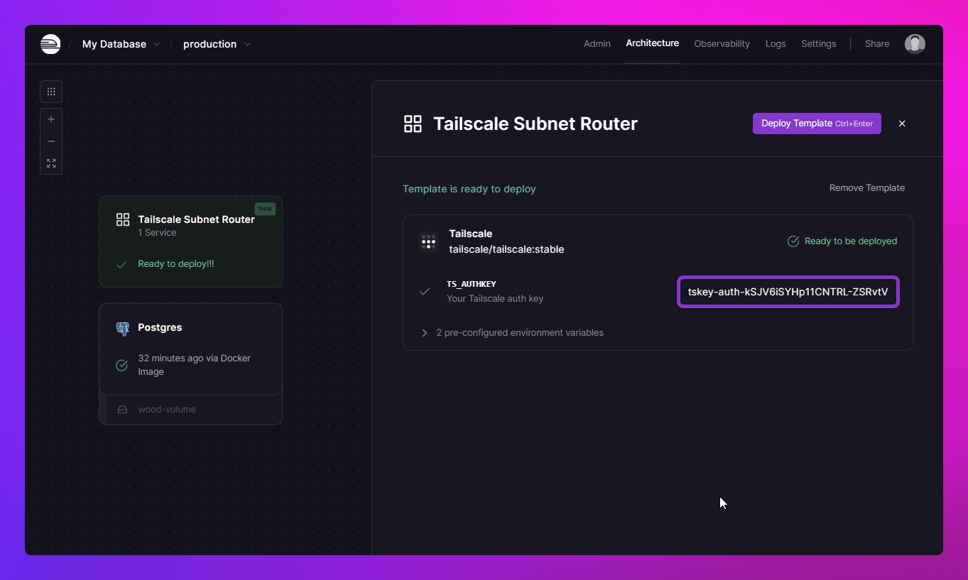 Set up a Tailscale Subnet Router | Railway Docs